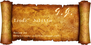 Izsó Julitta névjegykártya